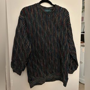 Tundra Black/Multicolored Sweater - 80’s/Coogi Style